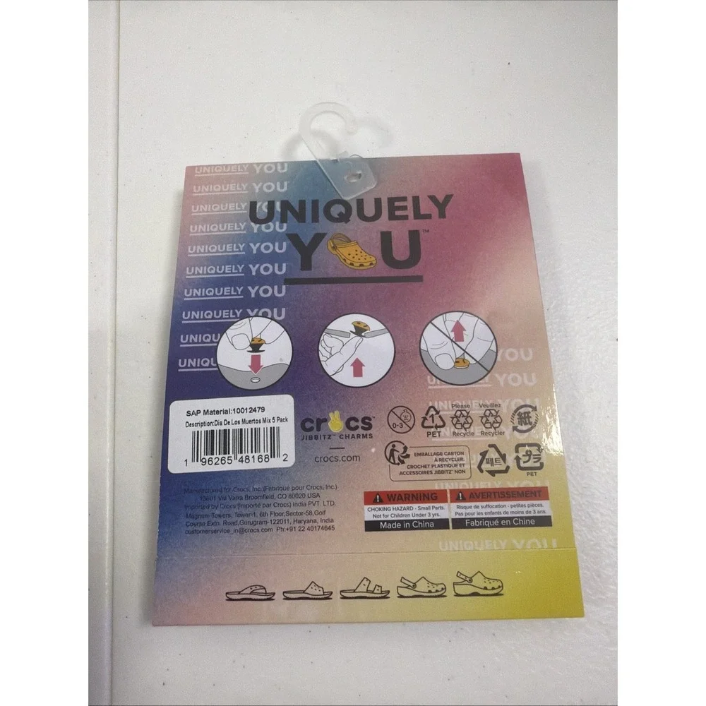 Uniquely You Crocs Jibbitz Charms Original Dia De Los Muertos Mix 5 Pack